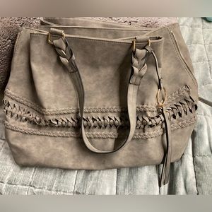 VR NYC Woven Braid Tote Handbag